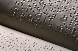 image: page of Braille