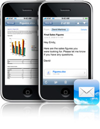 image: iPhone with email